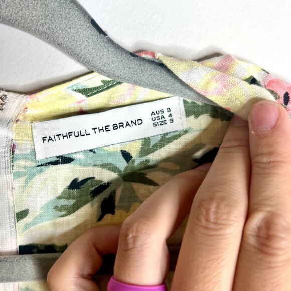 Faithfull the Brand Maribelle Playsuit Romper Venissa Floral Print 100% Linen 4 - Picture 4 of 7